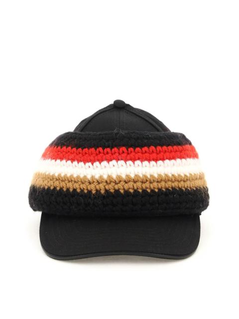 Burberry Baseball Cap With Knit Headband