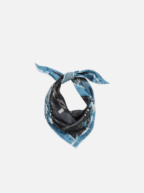 Acne Studios Printed silk scarf - Black/blue