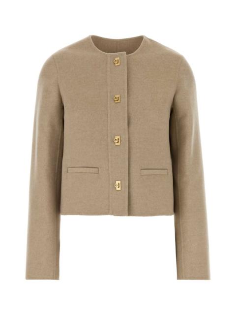 FERRAGAMO Salvatore Ferragamo Women Sand Wool Blend Blazer