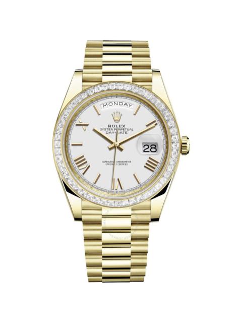 ROLEX Rolex Day Date 40 Automatic White Dial Men's 18kt Yellow Gold President Watch 228398WRP