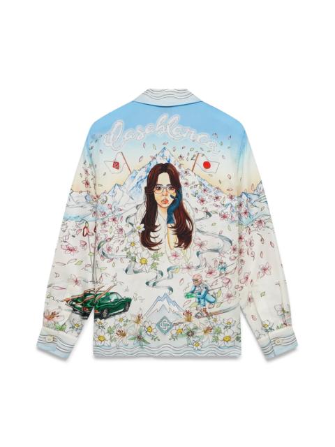 CASABLANCA L'Hiver Fleuri Long Sleeve Silk Twill Shirt | Casablanca Paris