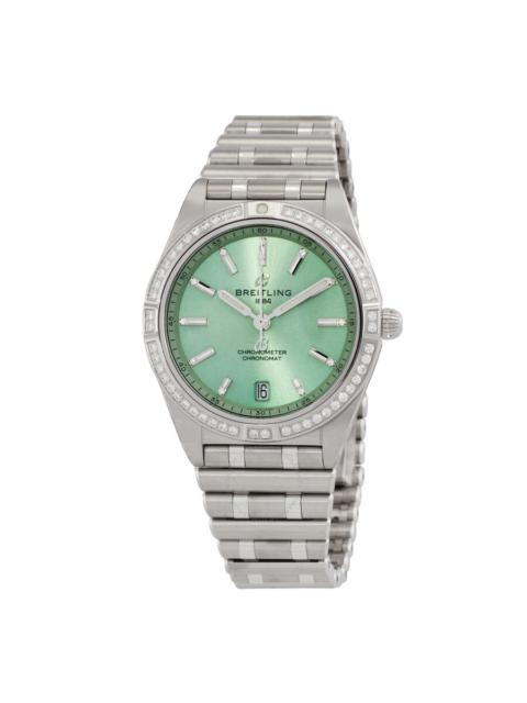 BREITLING Breitling Chronomat Automatic Diamond Green Dial Ladies Watch a10380591L1a1