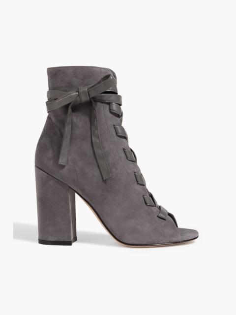 Gianvito Rossi Brooklyn leather-trimmed suede ankle boots