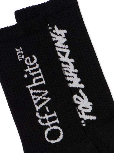 Off-White Quote Mid Calf Socks