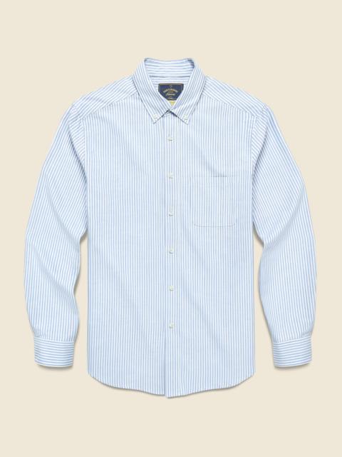 Portuguese Flannel Belavista Brushed Oxford Shirt - Blue Stripe
