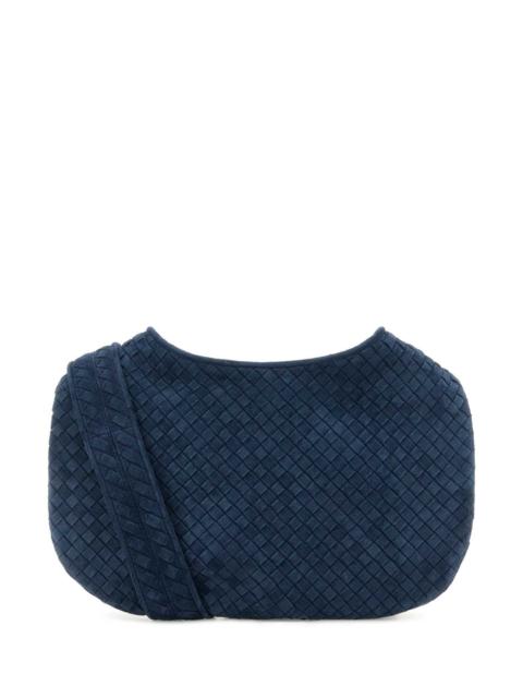 Bottega Veneta Bottega Veneta Men Navy Blue Suede Crossbody Bag