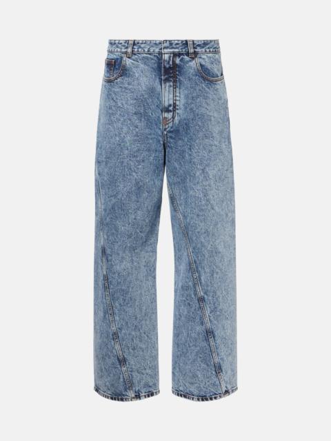 Alaïa Twisted high-rise wide-leg jeans