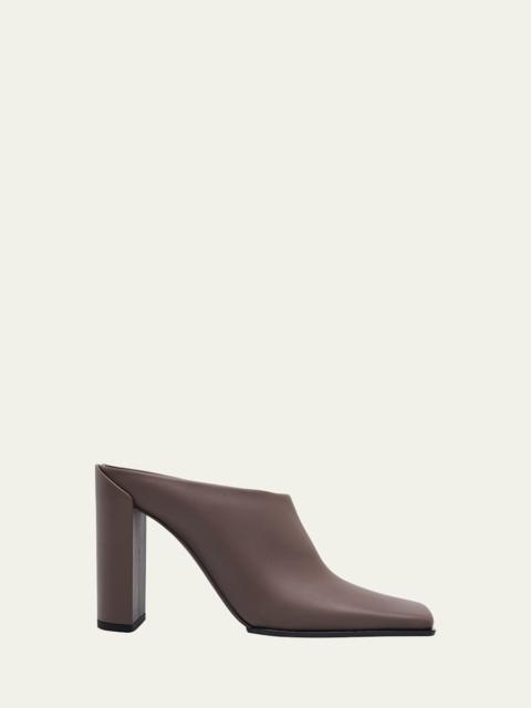 Alaïa Leather Square-Toe Mules