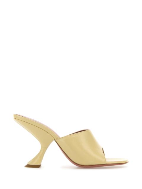 Amina Muaddi Pastel yellow leather Taylor mules