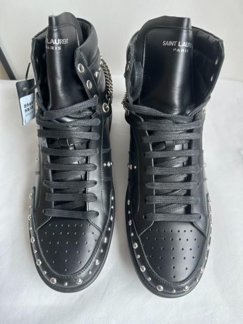SAINT LAURENT Saint Laurent Paris  high-top studded black sneakers