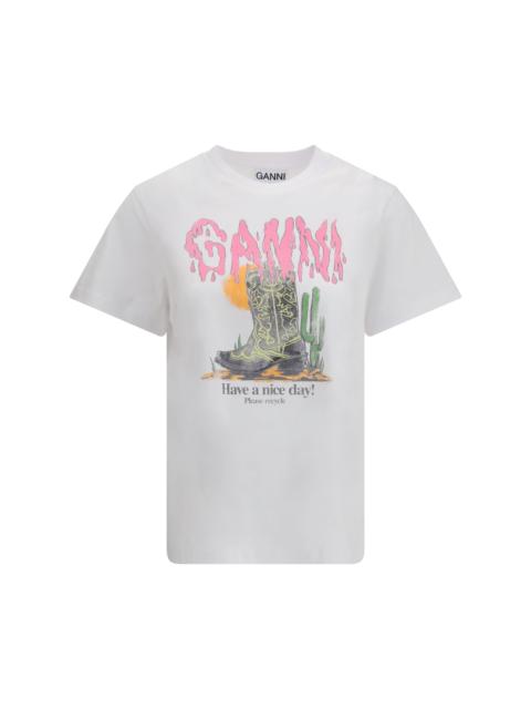 GANNI Ganni Women Western Boot Print T-Shirt