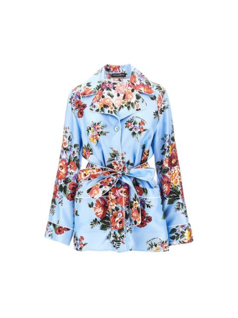 Dolce & Gabbana FLOWERS PRINT SILK VANITY SHIRT