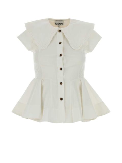 GANNI Ganni Women White Stretch Poplin Shirt