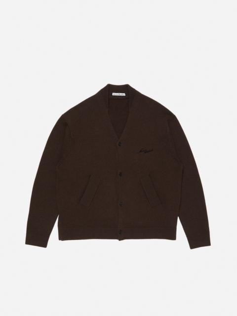 Acne Studios Wool V-Neck Cardigan - Dark brown