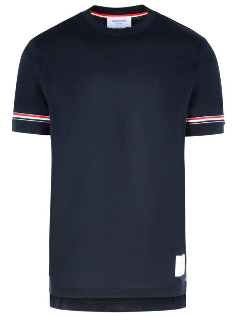 Thom Browne 'Cuff' Navy Cotton T-Shirt Men