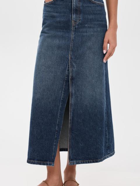 ULLA JOHNSON The Anais Denim Mid Rise Maxi Skirt