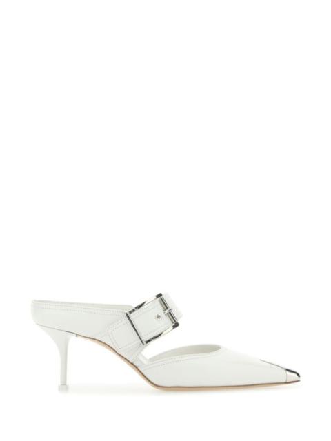 Alexander McQueen Alexander Mcqueen Women Chalk Leather Hardware Mules