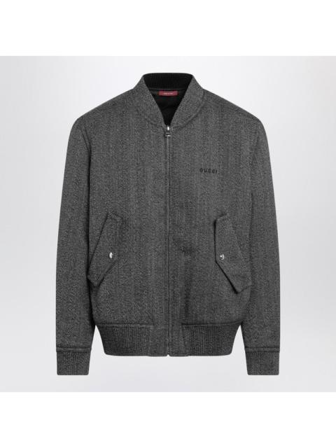 GUCCI Gucci Reversible Bomber Jacket In Black/White Mouliné Fabric Men