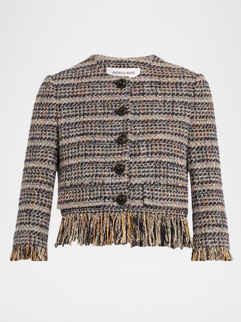 VERONICA BEARD Lyons Fringe Italian Tweed Jacket