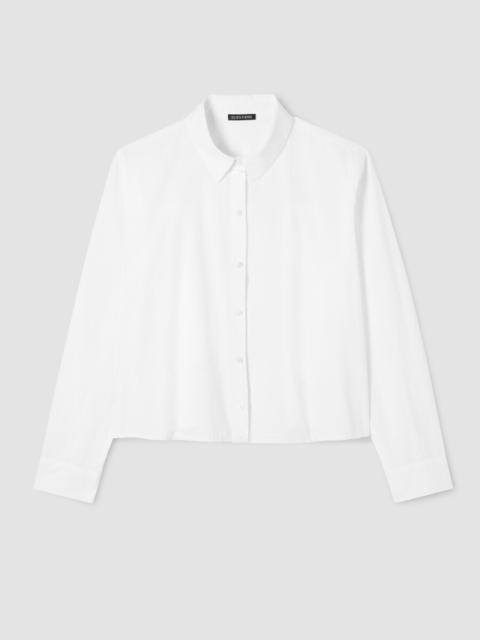 EILEEN FISHER Washed Organic Cotton Poplin Classic Collar Short Shirt