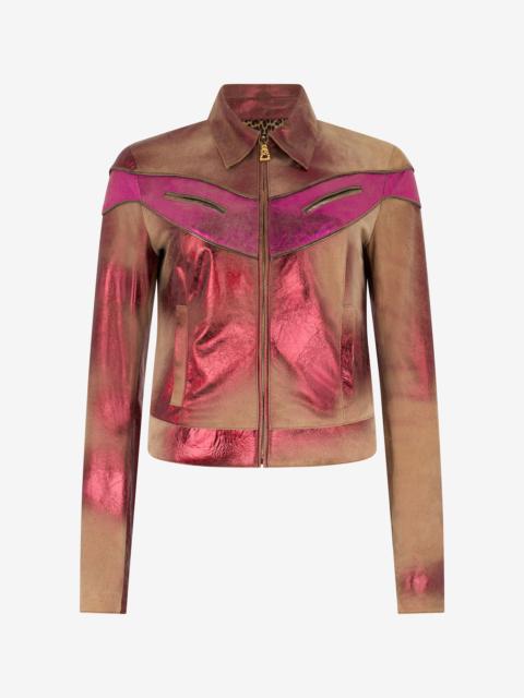Roberto Cavalli Metallic Leather Jacket