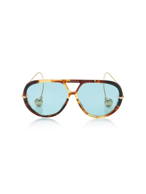 Bottega Veneta Drop Acetate Sunglasses brown