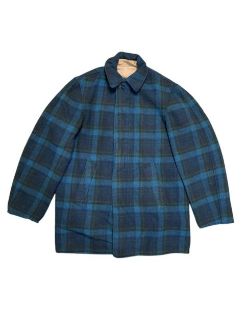 Other Designers Vintage Pendleton Reversible Wool Checked Trench Coat Jacket