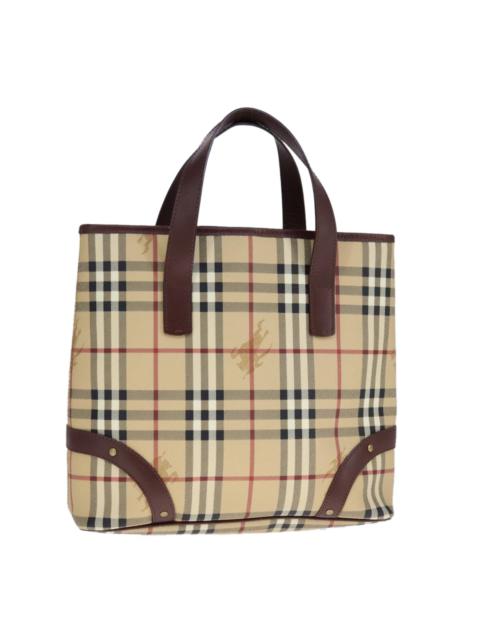 Burberry Burberry Nova Check Tote Bag Pvc Leather Beige