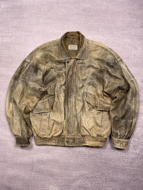 Other Designers Le Grande Bleu (L.G.B.) - Vintage Y2K Outfit Vera Pelle Leather Bomber Jacket