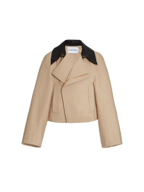 Givenchy Contrast-Trim Cotton-Blend Caban neutral