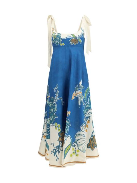 ALÉMAIS Alemais Luda Ballet Midi Sundress Blue