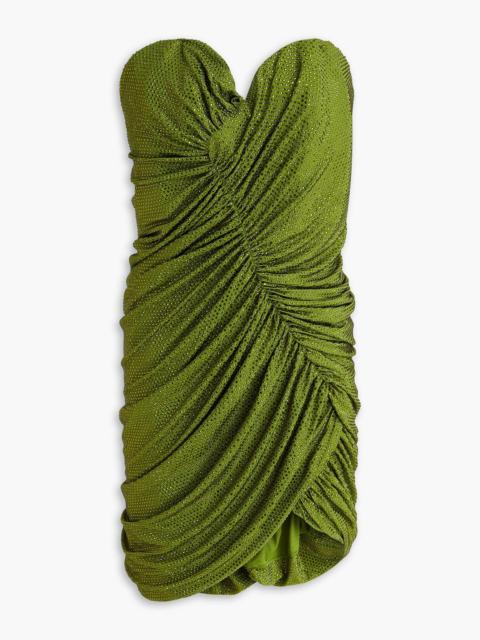 ALEXANDRE VAUTHIER Strapless ruched embellished stretch-jersey mini dress