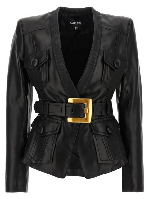 Balmain Balmain Women Leather Jacket