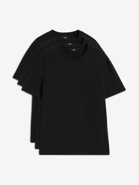 7 For All Mankind 3 Pack Luxe Performance Tee in Black