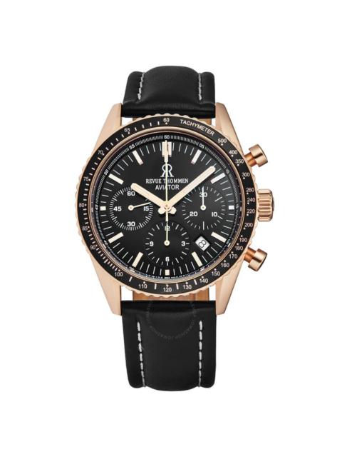 Other Designers Revue Thommen Aviator Chronograph Automatic Black Dial Men's Watch 17000.6567