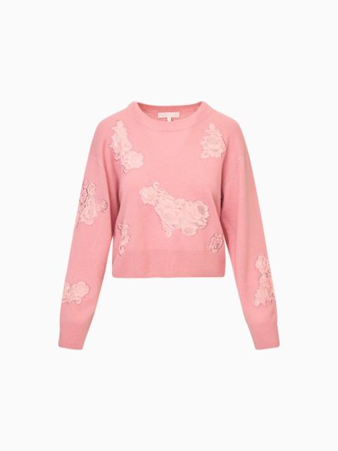 LoveShackFancy Lazuli Cashmere & Lace Sweater