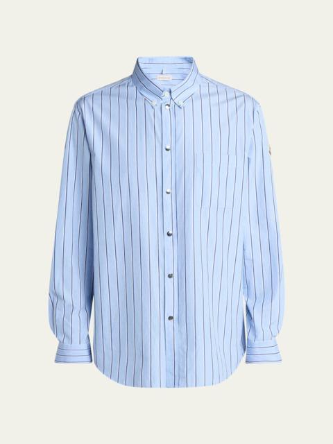 Moncler Men's Wool Multi-Stripe Sport Shirt