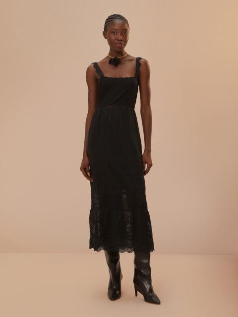 FARM RIO Black Lace Crochet Dress