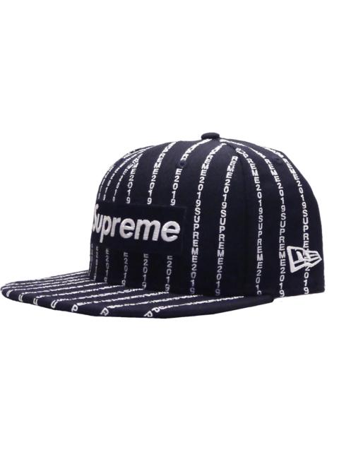 Supreme Supreme Text Stripe New Era Cap Navy