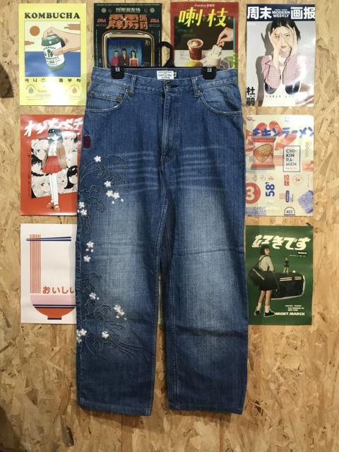 Other Designers Karakuri Tamashii Embroidered Koi Wave Denim (Light Wash)