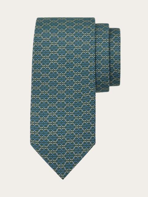 FERRAGAMO Gancini print silk tie