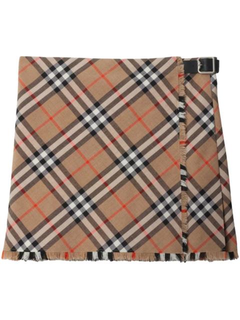 Burberry Burberry Women Check Wool Blend Mini Skirt