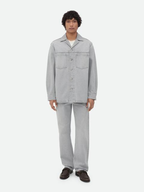 Bottega Veneta Light Grey Washed Denim Shirt