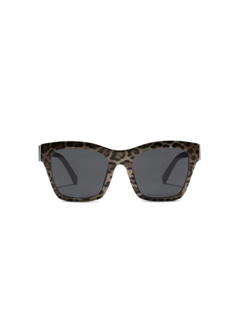 Dolce & Gabbana leopard-motif squared-frame sunglasses