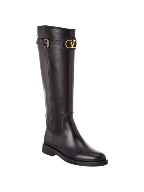 Valentino Valentino VLogo 30 Leather Knee-High Boot