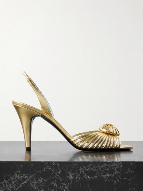 Valentino Royal 85 Embellished Metallic Leather Slingback Sandals