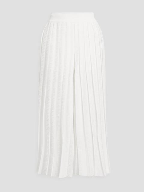 Balmain Pleated jacquard-knit culottes