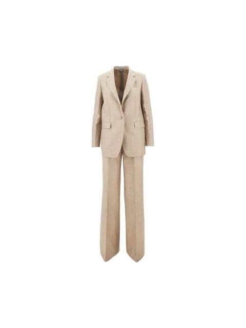 Other Designers Tagliatore Adrianne Linen-blend Suit Beige