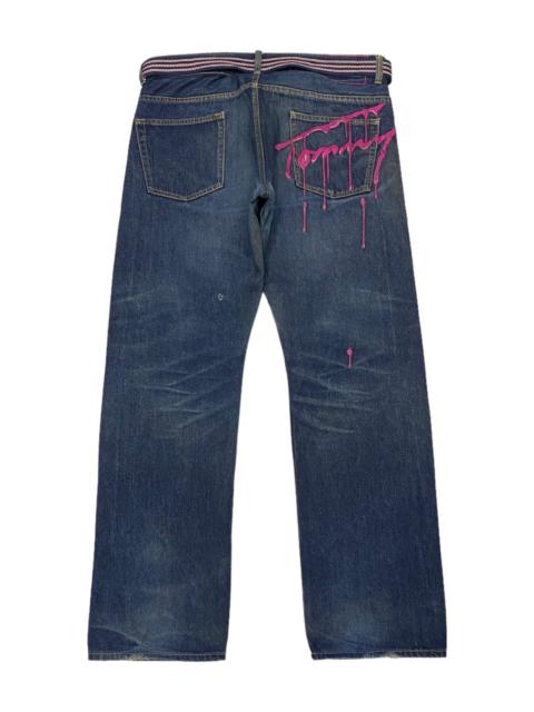 Other Designers Tommy Hilfiger - RARE🔥TOMMY SPLASH EMBROIDERY DISTRESSED DENIM JEANS