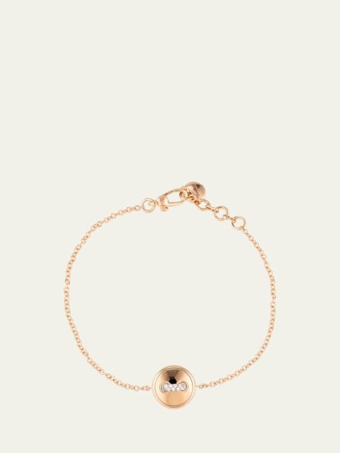 Pomellato Pom Pom Dot 18K Rose Gold Diamond and Turquoise Chain Bracelet